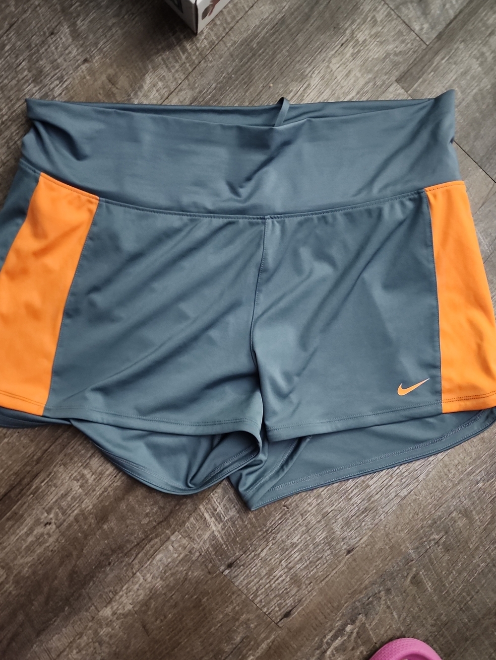 Nike Women’s Gray & Orange Athletic Shorts